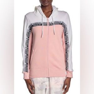adidas Two-Tone Logo Trim Hooded Jacket